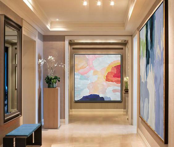 Handmade Painting Large Abstract Art,Oversized Abstract Art,Acrylic Painting Large Wall Art,Red,White,Pink,Blue.etc